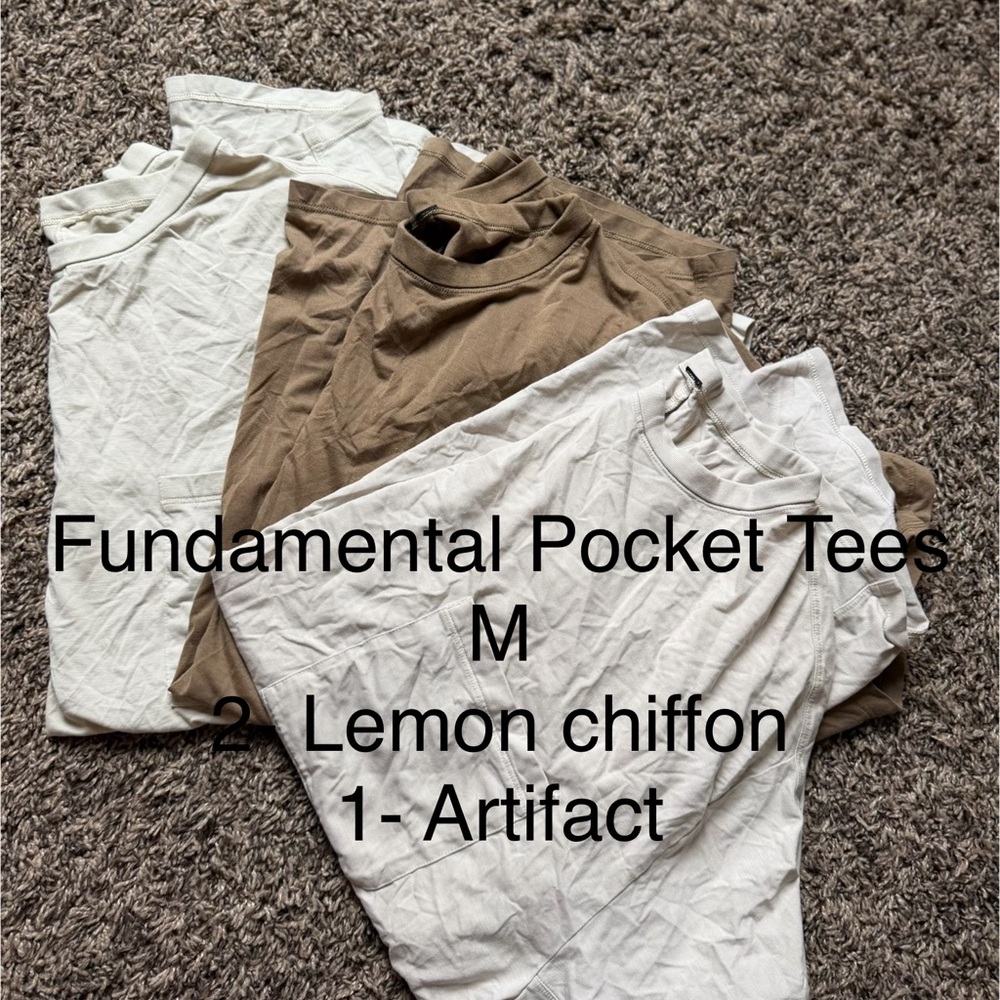 lululemon athletica fundamental pocket tee set- set of 3